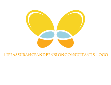 butterfly childcare logo with loops and ovals