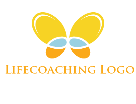 butterfly childcare logo with loops and ovals