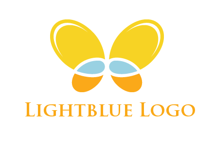 butterfly childcare logo with loops and ovals