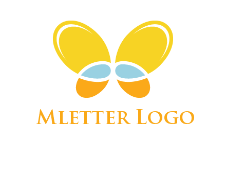 butterfly childcare logo with loops and ovals