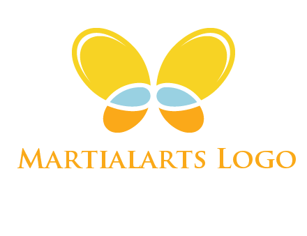 butterfly childcare logo with loops and ovals