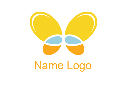 butterfly childcare logo with loops and ovals