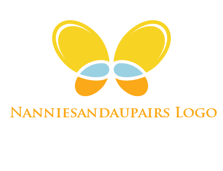 butterfly childcare logo with loops and ovals