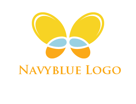 butterfly childcare logo with loops and ovals