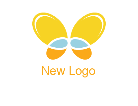 butterfly childcare logo with loops and ovals