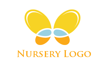 butterfly childcare logo with loops and ovals