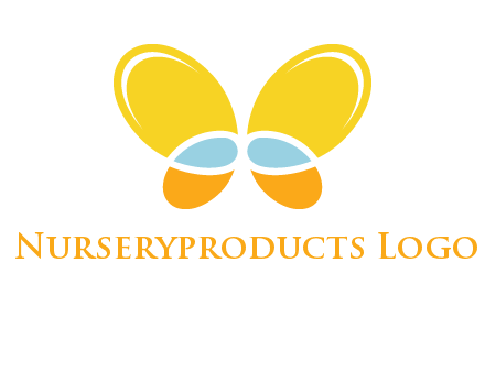 butterfly childcare logo with loops and ovals