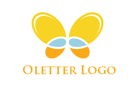 butterfly childcare logo with loops and ovals