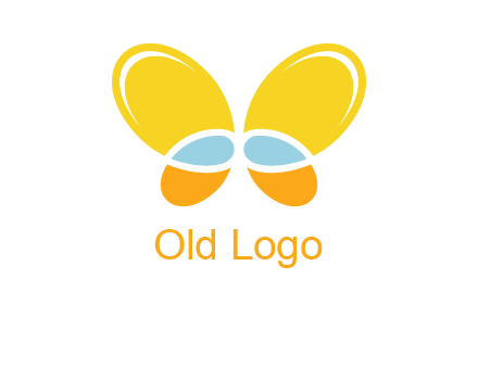 butterfly childcare logo with loops and ovals
