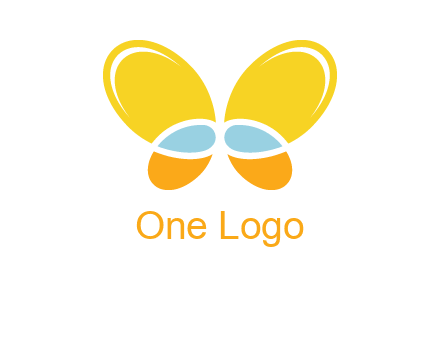 butterfly childcare logo with loops and ovals