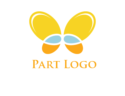 butterfly childcare logo with loops and ovals