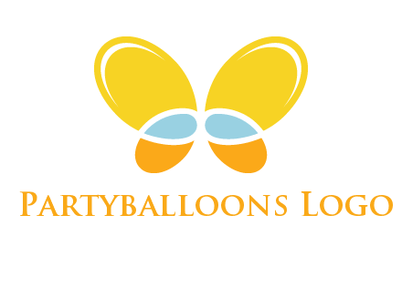 butterfly childcare logo with loops and ovals