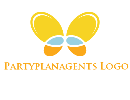 butterfly childcare logo with loops and ovals