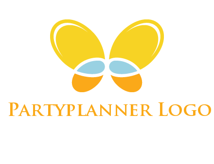 butterfly childcare logo with loops and ovals