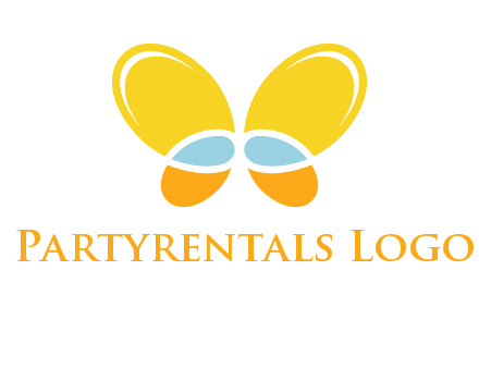 butterfly childcare logo with loops and ovals
