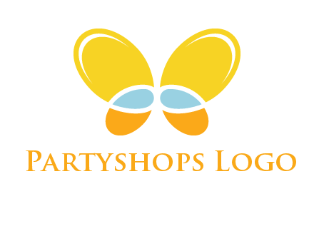 butterfly childcare logo with loops and ovals