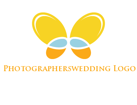 butterfly childcare logo with loops and ovals