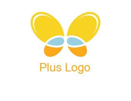 butterfly childcare logo with loops and ovals