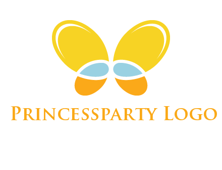 butterfly childcare logo with loops and ovals