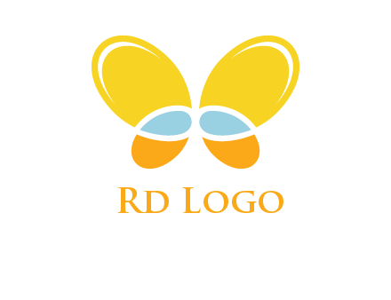 butterfly childcare logo with loops and ovals