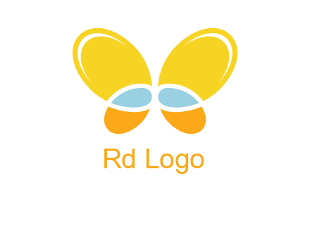 butterfly childcare logo with loops and ovals