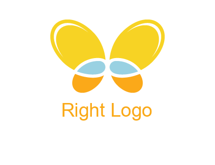 butterfly childcare logo with loops and ovals