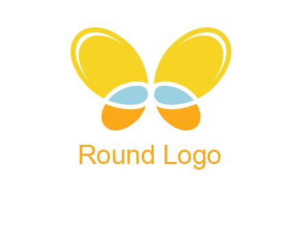 butterfly childcare logo with loops and ovals