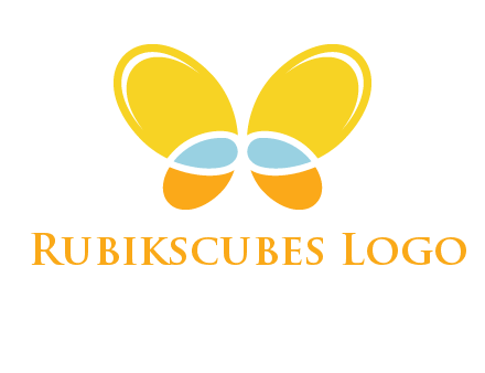 butterfly childcare logo with loops and ovals