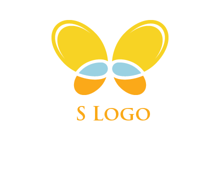 butterfly childcare logo with loops and ovals