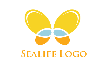butterfly childcare logo with loops and ovals