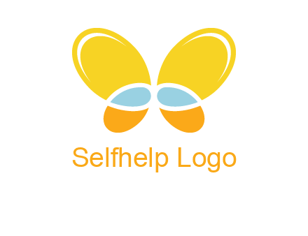 butterfly childcare logo with loops and ovals