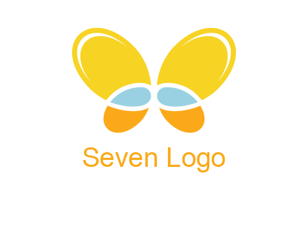 butterfly childcare logo with loops and ovals