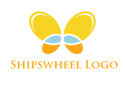 butterfly childcare logo with loops and ovals