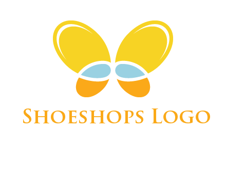 butterfly childcare logo with loops and ovals