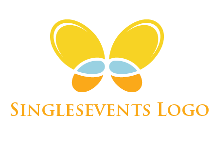 butterfly childcare logo with loops and ovals