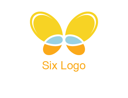 butterfly childcare logo with loops and ovals