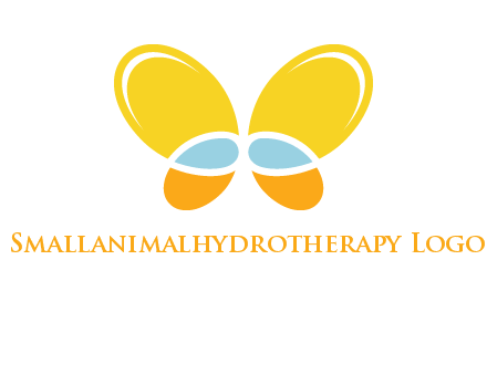 butterfly childcare logo with loops and ovals
