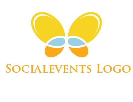 butterfly childcare logo with loops and ovals