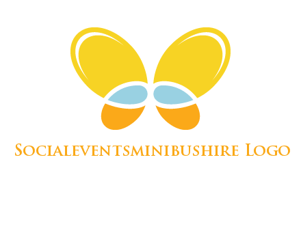 butterfly childcare logo with loops and ovals