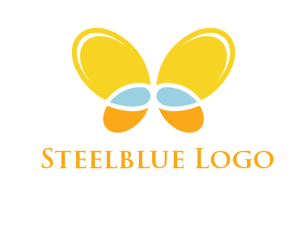 butterfly childcare logo with loops and ovals