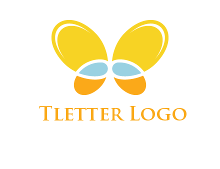 butterfly childcare logo with loops and ovals