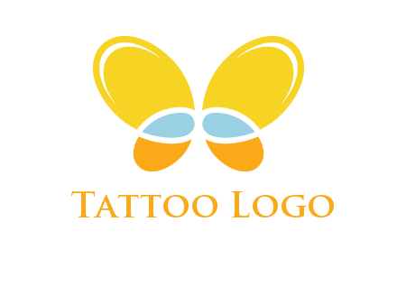 butterfly childcare logo with loops and ovals