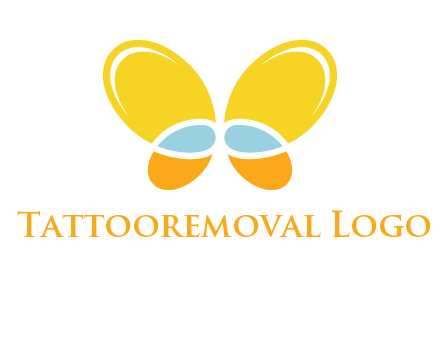 butterfly childcare logo with loops and ovals