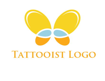 butterfly childcare logo with loops and ovals