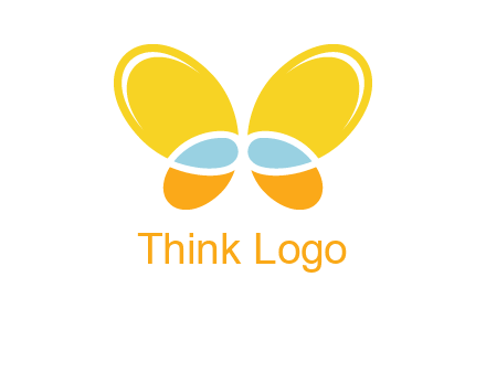 butterfly childcare logo with loops and ovals