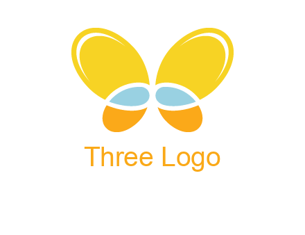 butterfly childcare logo with loops and ovals