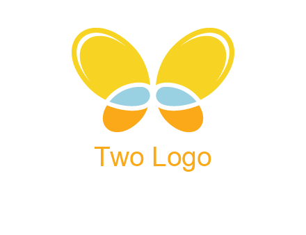 butterfly childcare logo with loops and ovals
