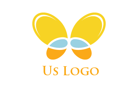butterfly childcare logo with loops and ovals