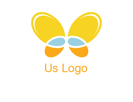 butterfly childcare logo with loops and ovals