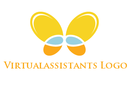 butterfly childcare logo with loops and ovals